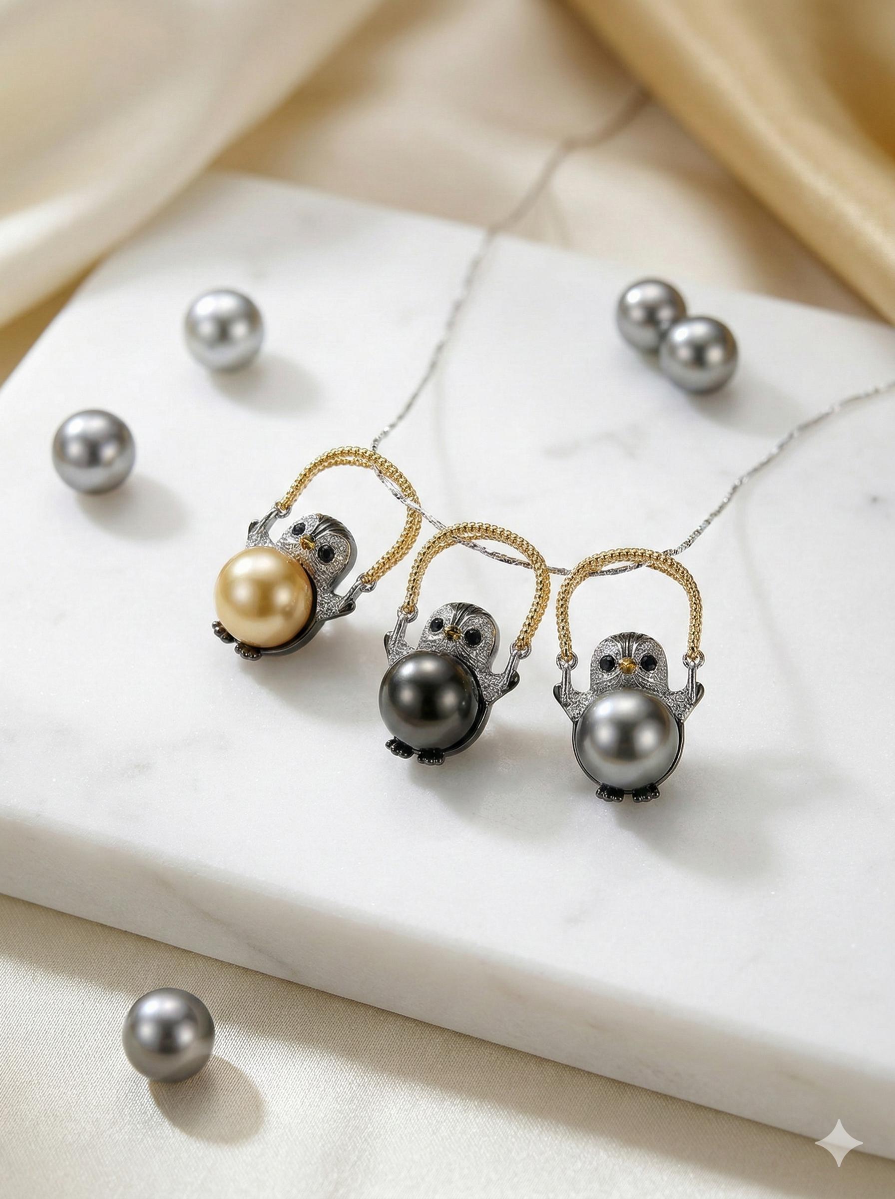 Penguin Pearl Pendant Necklace