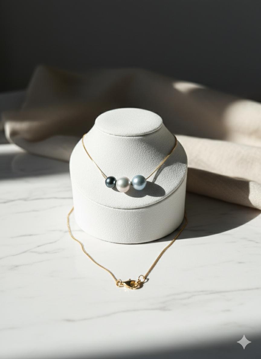 Mix & Match Floating Pearl Pendant Necklace – 10–13mm