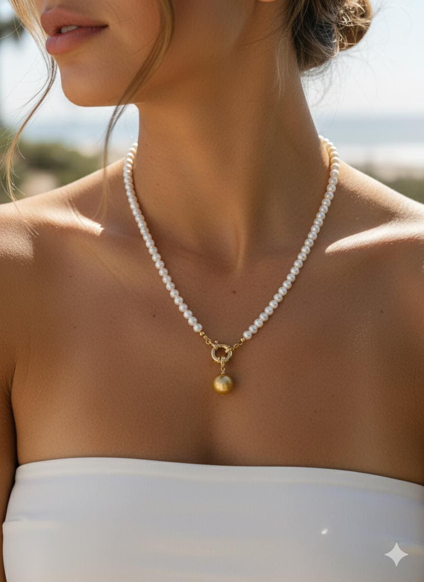 3-Way Multicolor Pearl Necklace – Front Clasp, 8mm Edison