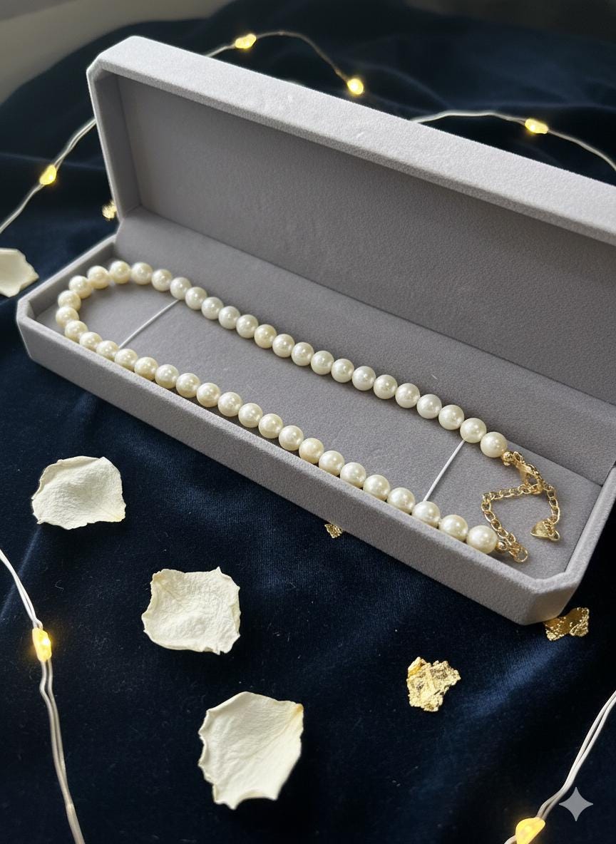 Golden Japanese Akoya Pearl Necklace – 7–8mm