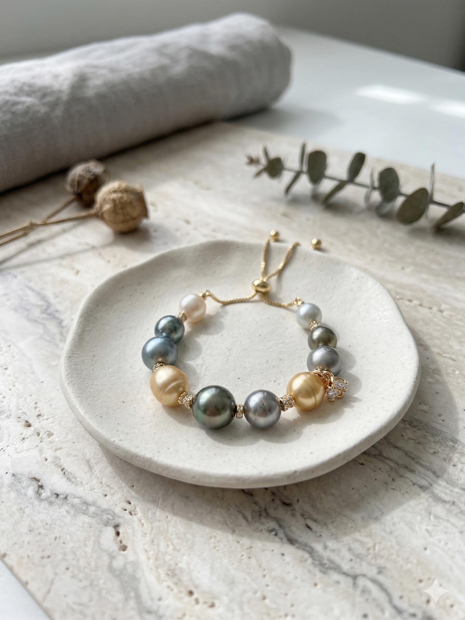 Iridescent Multicolor Baroque Pearl Necklace — Tahitian, South Sea & Akoya