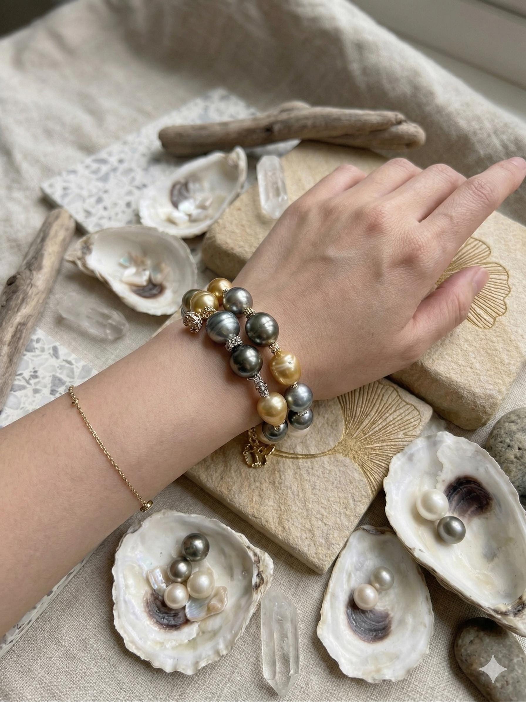 Iridescent Multicolor Baroque Pearl Necklace — Tahitian, South Sea & Akoya