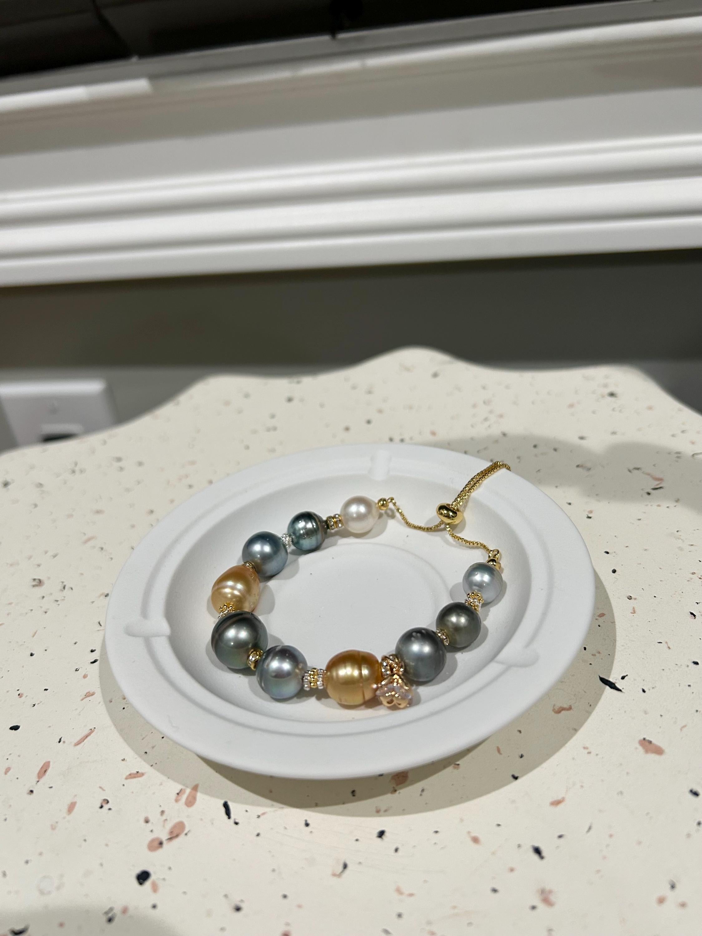 Iridescent Multicolor Baroque Pearl Necklace — Tahitian, South Sea & Akoya