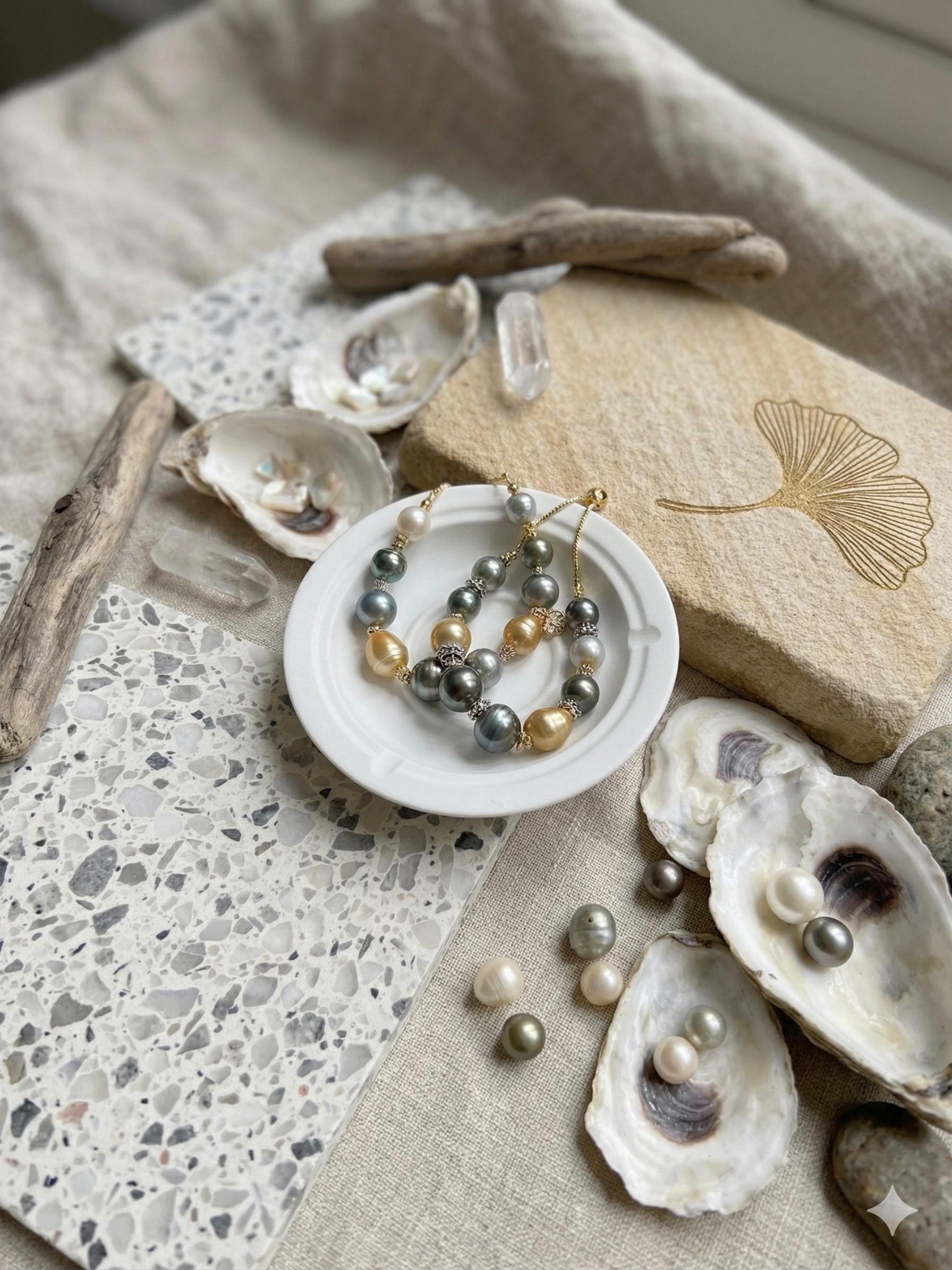 Iridescent Multicolor Baroque Pearl Necklace — Tahitian, South Sea & Akoya