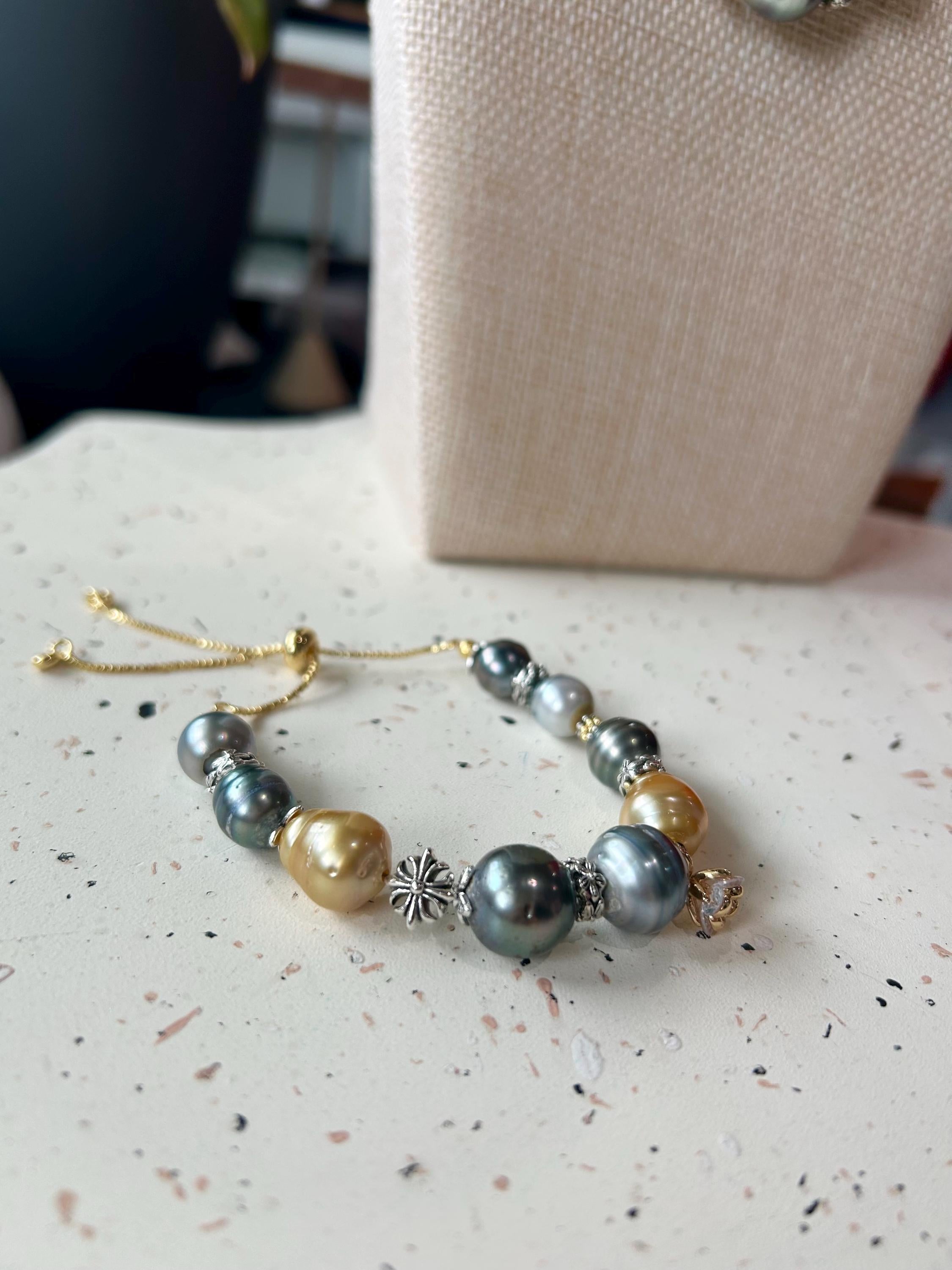Iridescent Multicolor Baroque Pearl Necklace — Tahitian, South Sea & Akoya