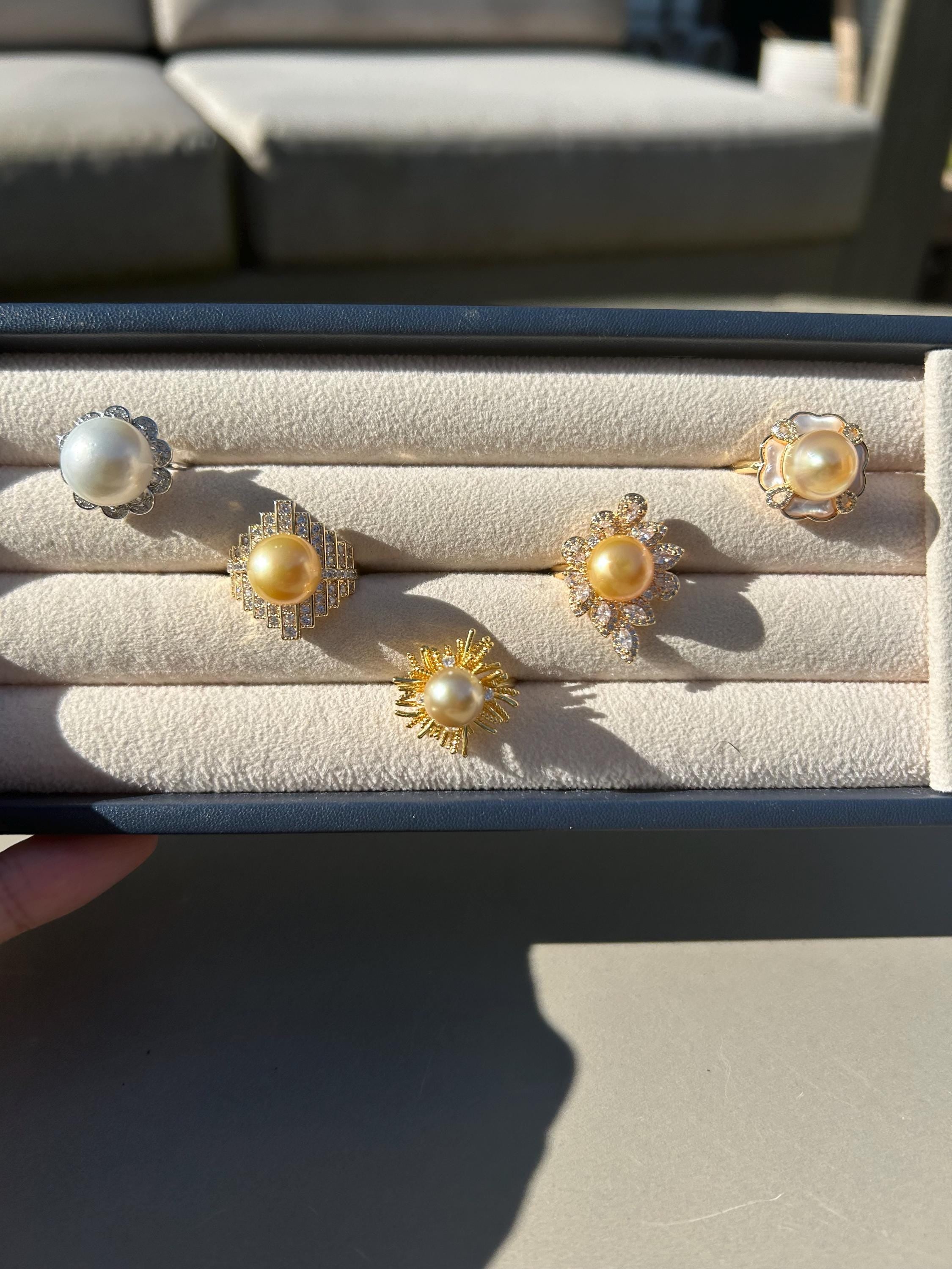 South Sea Pearl Ring – White or Golden, Adjustable