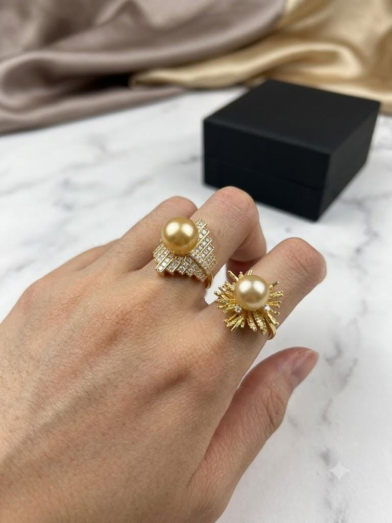 South Sea Pearl Ring – White or Golden, Adjustable