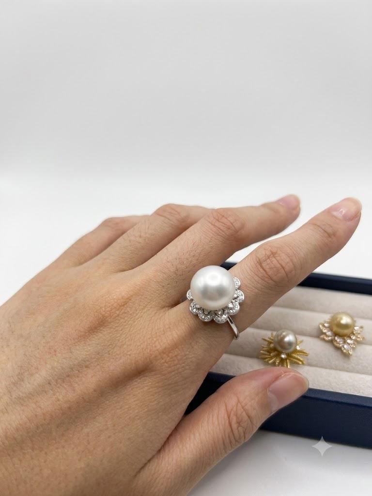 South Sea Pearl Ring – White or Golden, Adjustable