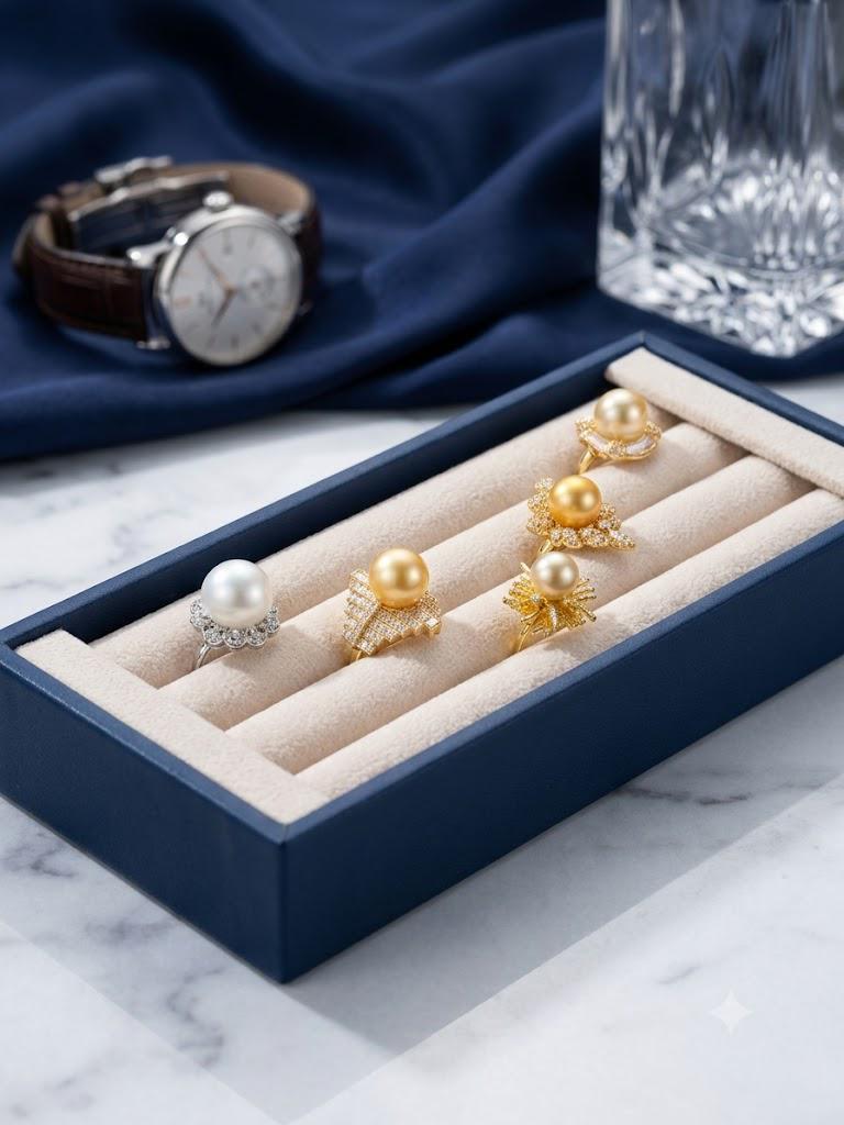 South Sea Pearl Ring – White or Golden, Adjustable