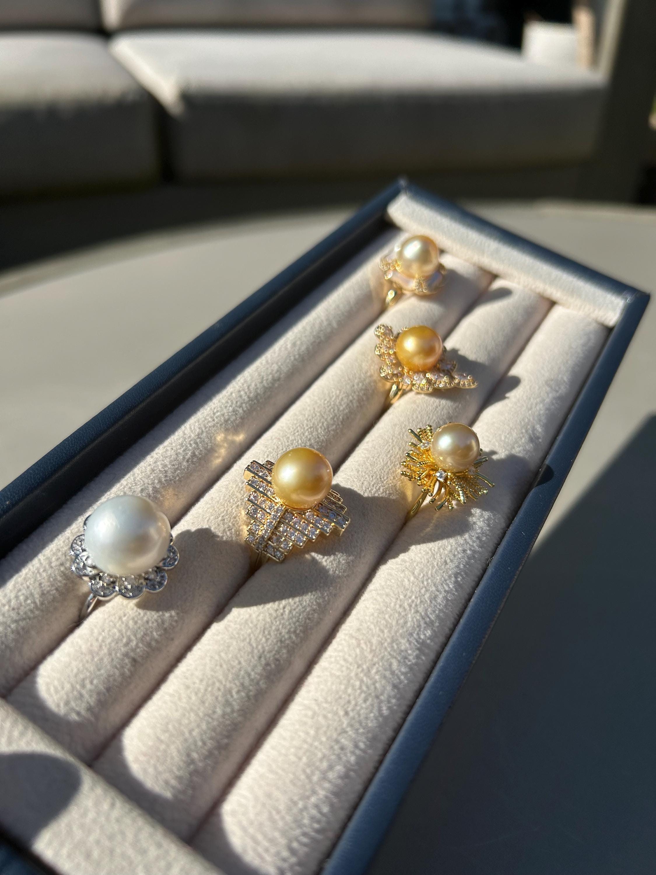 South Sea Pearl Ring – White or Golden, Adjustable