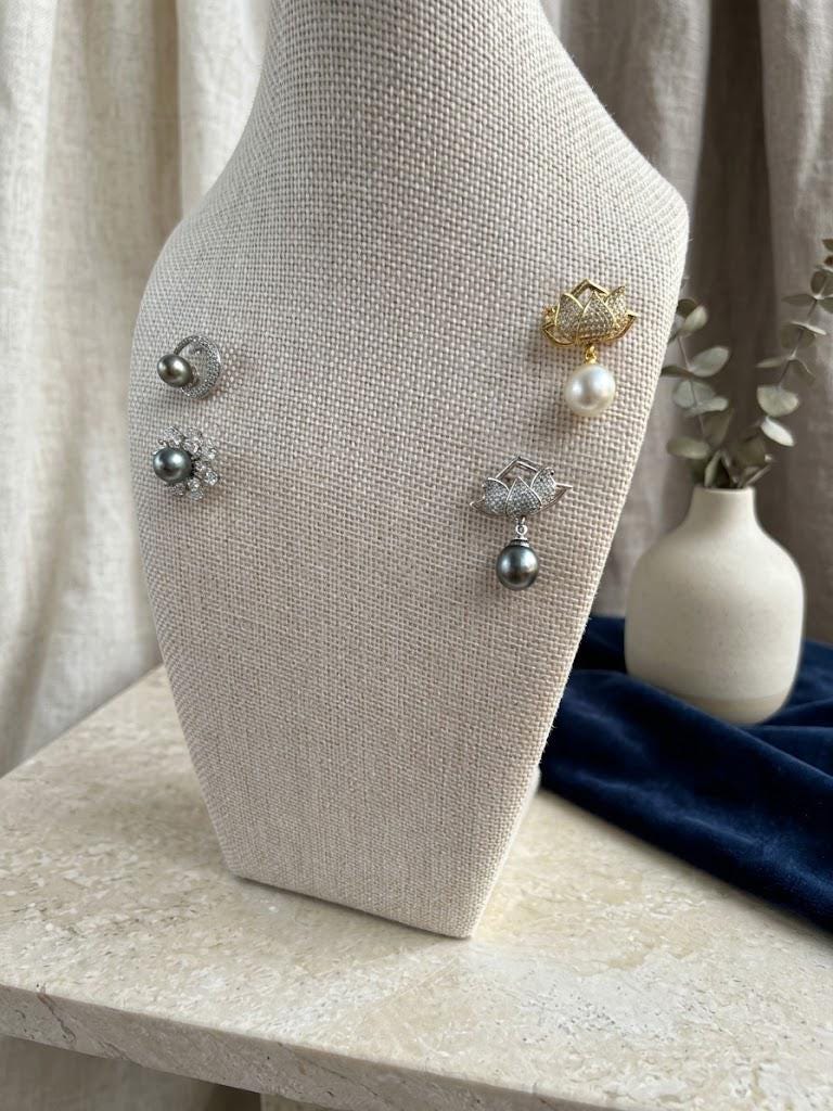Convertible Pearl Brooch Pendant – Lotus, Moon or Sunburst
